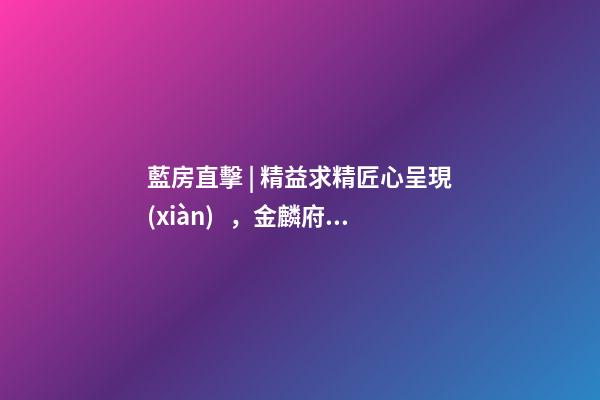 藍房直擊 | 精益求精匠心呈現(xiàn)，金麟府交付了一個圓滿答卷